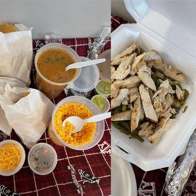 Family pack Chicken Fajita lunch special for our awesome student workers! (There's 2 packs of chicken stacked together)