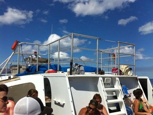 View from the bow of the Frogman II