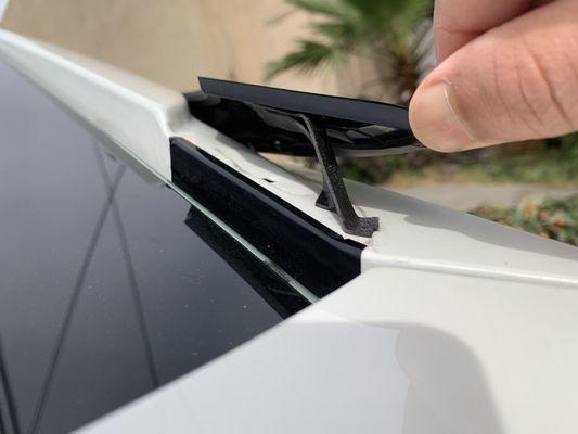 This is the double sided tape they put on the part and after I saw it they said (we could glue it back if that's what you want)