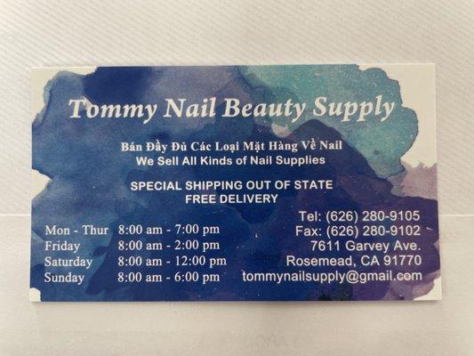 Tommy Nail Beauty Supply