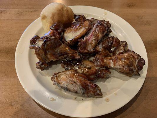 Smoked Chicken Wings with white sauce!  Awesome!