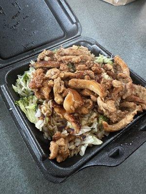 Chicken Teriyaki with veggies and fried rice ($.50 extra)