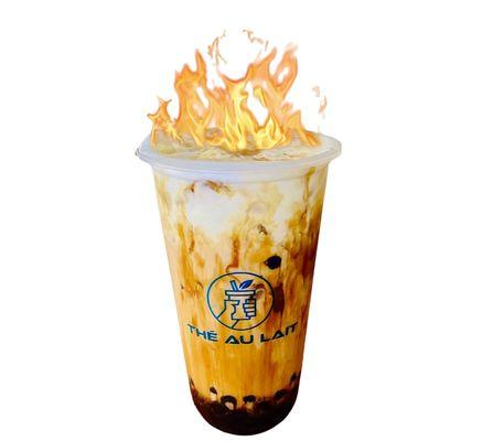 The' au lait Milk Tea on Fire