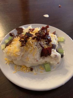 Famous mashed potatoes, yep they were cooked but nothing to write home about