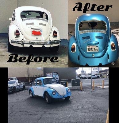 Restoration wrap on 1971 vw bug