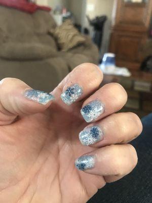 January snowflake nails were so fun!