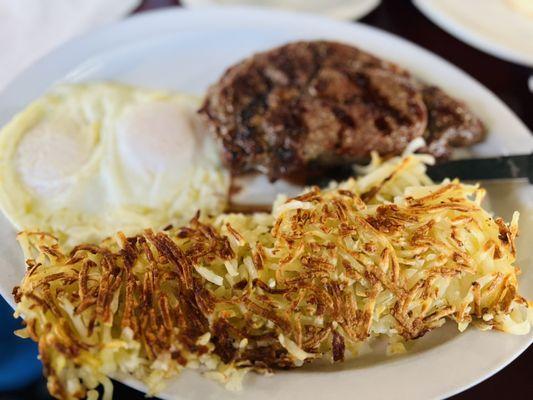 Top Sirloin Steak and Eggs at French Valley Cafe