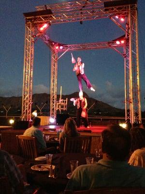 Juggling on the guys head. Ha.. So good!