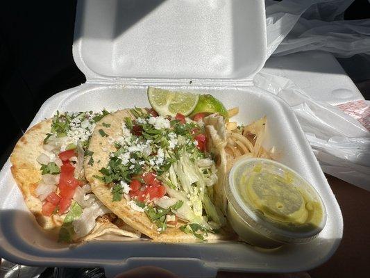 Al pastor tacos. This hearty plate was $2.