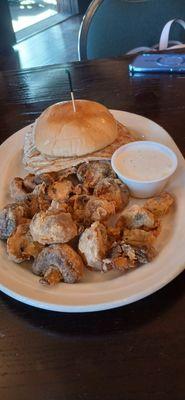 Grilled tenderloin and mushrooms.