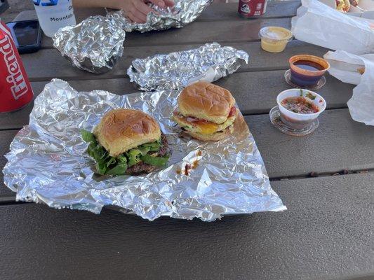 Sliders and egg rolls