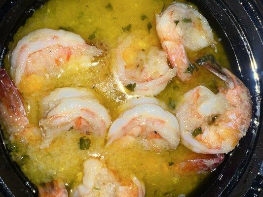 Camarones al Ajillo. Aka Shrimp in Garlic Sauce. Comes with 8 shrimp. Super fresh, perfectly cooked.