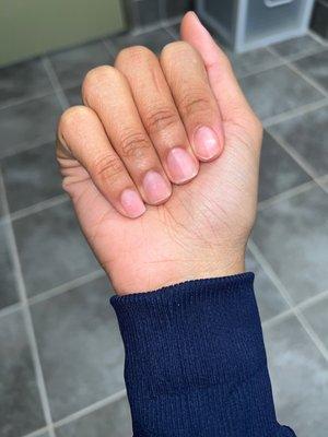 Manicure shellac the polish completely came off.