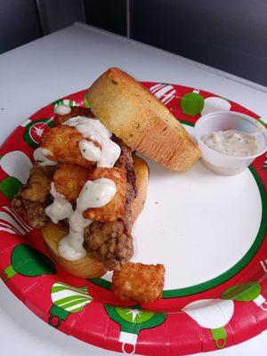 Travis sandwich (chicken fried steak sandwich)