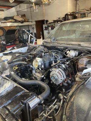 LS swap on a 76 deuce and a quarter 6.0 L