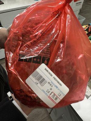 $70 for 5lbs of meat