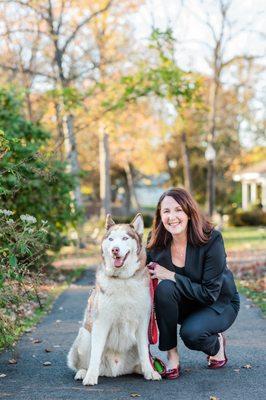 Karen's beloved Siberian Husky, Red.