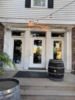Entrance to bar and restrooms