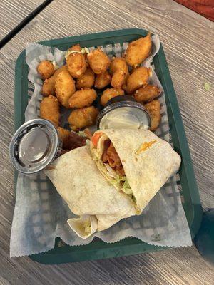 BLT wrap with cheese curds