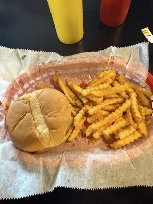 Cheeseburger and fries