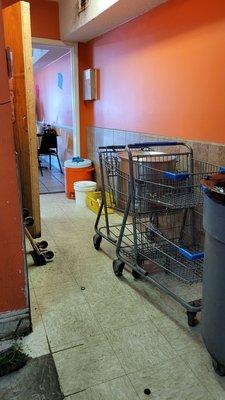 Blocked path to restroom