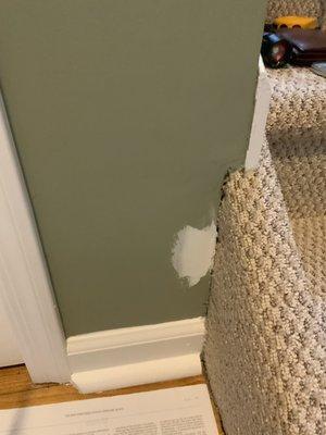 Here's a minor wall repair that Bill never finished.