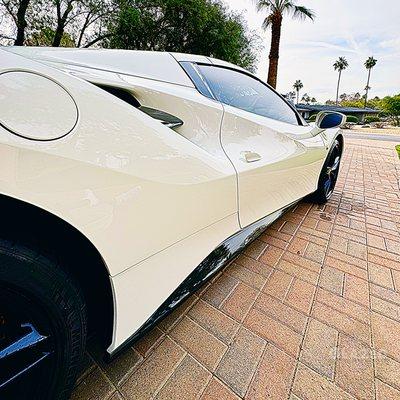 Interior and exterior detail on a Ferrari 488 Spider