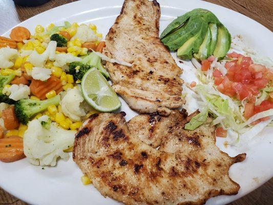 Chicken and vegetables plate