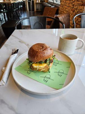 Breakfast Sando with bacon & Drip coffee