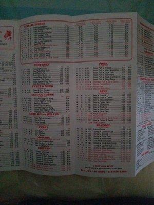 3rd and 4th pages of menu.