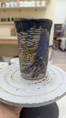 Just a small cup I threw and drew.