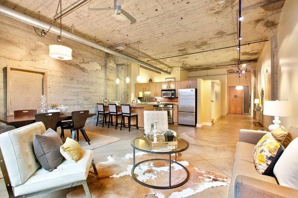 Hip industrial loft in Jack London Square, Oakland.