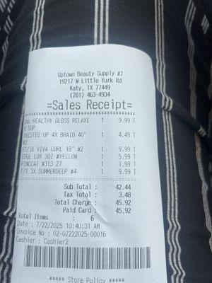 Paid for my items !!!