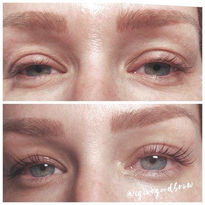 Beautiful lifted lashes