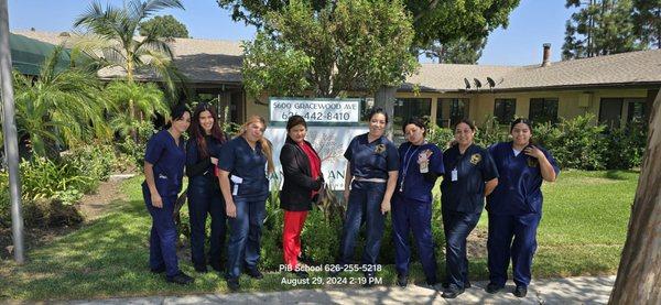 The students who provided the free services from Professional Institute of Beauty