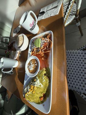 We ordered the poblano omelette