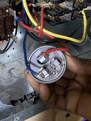 Photographic proof that their technician wired the capacitor wrong.