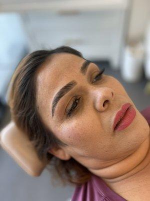 Brow lamination and Tint.