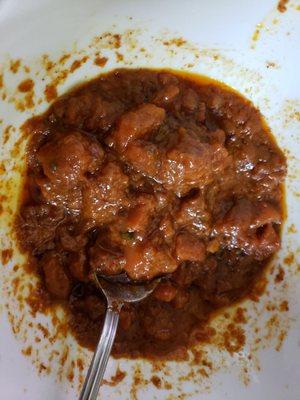 This is how pav bhaji looks it's nothing but onion tomato gravy with chunks of carrots and plenty of oil. Seriously