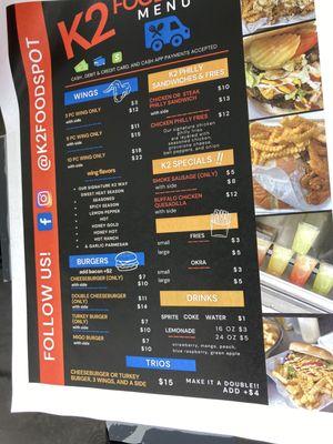 menu posted on food truck trailer