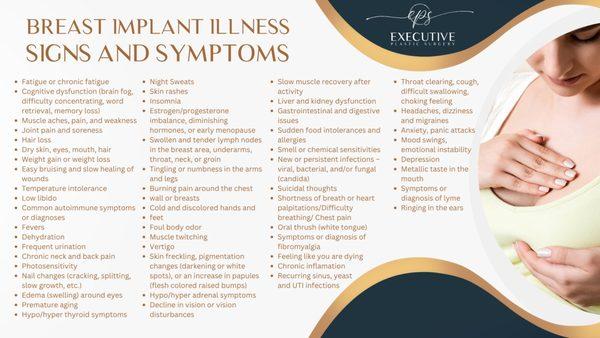 Do you have Breast Implant Illness? These signs & symptoms may help you determine if you do.