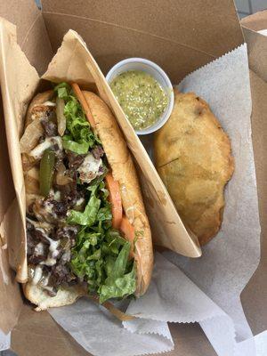 Philly Cheesesteak and Empanadas