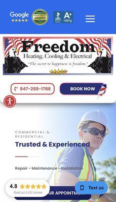 Mobile view of home page!