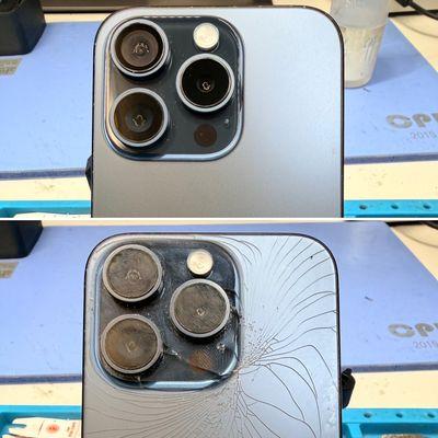 iPhone 15 Pro Max back glass and camera lens replacement. Https://www.ubrokeit.biz