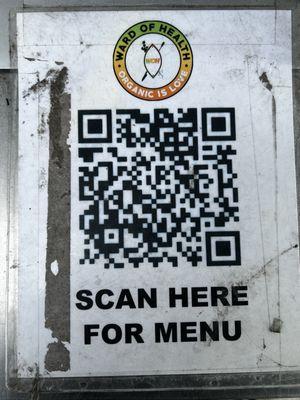 A scannable menu upon arrival