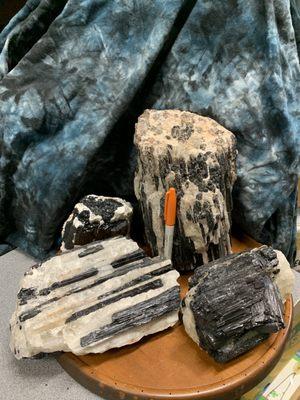 Tourmaline Crystal Matrix and custom tie dye set.