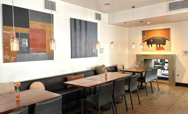 Paintings by local artist in bar