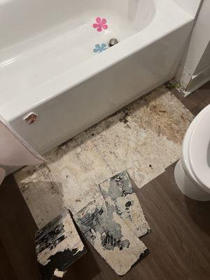 Bathroom floor for two months