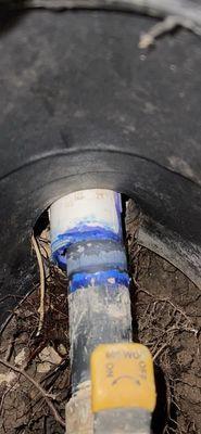 Just needed to glue these two pipes back together, no excavating necessary