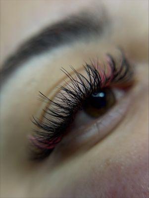Lash Extensions with pop of color